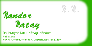 nandor matay business card